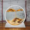 Nova pintura de areia movediça paisagística 3D minimalista artesanato de vidro redondo ampulheta casa nova presentes criativos ornamentos