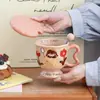 Tazas de Cerámica de Alta Gama para Niñas, Tazas de Agua Cerámicas de Aspecto Elegante para el Hogar, Tazas de Desayuno para la Oficina, Regalos Prácticos para Mujeres