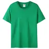 21 peças de camisetas de algodão penteado de 200 gramas, manga curta, unissex, cor sólida, peso pesado, gola redonda, camisetas básicas