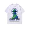 Camiseta vintage linda da moda antiga com estampa antiga, 2025, 260g, algodão solto, casal de rua, hip hop, manga curta, masculina, verão