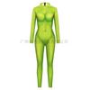 Mono de Navidad 2024 traje para obra de teatro cos patrón de pelo verde estampado digital traje de actuación mallas mujer