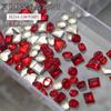 Venta al por mayor de broca para uñas mixta rojo neto color caramelo soda cristal diamante puntiagudo en forma de azúcar de roca amor joyería para uñas