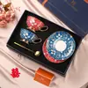 Juego de Tazas de Café, Taza y Platillo de Porcelana de Hueso, Taza de Pareja, Caja de Regalo para Mejor Amigo, Juego para el Té de la Tarde, Regalo de Boda