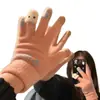 Guantes de Punto, Lindos Estilo Coreano Otoño e Invierno Estudiantes con Dedos Táctiles Guantes de Felpa para Mantener Caliente y a Prueba de Frío, Engrosados para Ciclismo