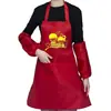 Avental Festivo de Casamento, Mangas de Casamento, Avental Duplo de Bolso para Banquete de Casamento, Avental Vermelho Impermeável no Atacado com Palavras Felizes