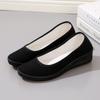 Zapatos de Enfermera Marca One-Piece, Zapatos de Lona con Cuña Completamente Negros, Zapatos de Salón para Mujer, Zapatos de Belleza, Zapatos de Baile, Zapatos de Trabajo Negros