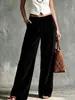 Pantalones de pana anchos retro para mujer Otoño/Invierno 2026, Pantalones rectos de cintura alta con doble bolsillo, Pantalones casuales transfronterizos europeos y americanos