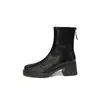 Botines Retro de Piel Suave con Tacón Alto para Mujer, Botines Chelsea de Punta Cuadrada, Nuevo Estilo Otoño e Invierno 2026, Botines Delgados de Tacón Grueso con Aumento de Altura Oculto