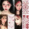 Pegatinas de purpurina para la cara de Halloween, pegatinas para la cara de maquillaje de cosplay, maquillaje de fiesta, tatuajes temporales, decoraciones de disfraces de Halloween, pegatinas para la cara