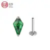 Pendientes de Aleación de Titanio F136 con Forma de Cometa Pequeña en Forma de Diamante Incrustados con Circonita Pendientes de Labio de Tendencia Nicho Pendientes de Hélice Auricular Joyería para Piercings Corporales