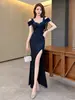 Vestido de Noite de Luxo Leve de Alta Qualidade, Elegante, Esconde a Barriga, Emagrecimento, Adequado para Recepcionistas de KTV, Karaokê, Técnicos de Massagem nos Pés, Roupa de Trabalho, Vestido Longo Sexy