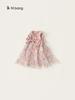 Youbao Ropa para Niños Falda de Malla con Lazo para Niñas Verano Falda Tutú de Flores con Lentejuelas Vestido Infantil sin Mangas