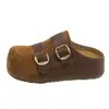 Otoño 2026 Zapatillas sin cordones con hebilla, Pantuflas perezosas, Mocasines de moda con plataforma interior para mujer