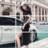 Europa y Estados Unidos vestido largo sexy con abertura lateral hueco en la cadera para mujer Q289 (falda pull de cintura
