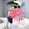 Camiseta de Algodón Puro de Manga Corta para Niños 2026 Nueva Ropa de Verano Camiseta Tie-Dye para Niños Camiseta de Verano con Dibujos Animados de Manga Corta para Niños