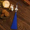 Colgante de borla de acetato de Conejo de Jade Blanco de Mediados de Otoño, Borla Graduada de Nicho Estilo Chino, Colgante de Borla Festivo de Mediados de Otoño