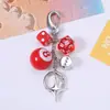 Llavero Colgante Encanto para Bolso Cadena para Teléfono Mochila Resina Creativa Transfronteriza Bola 8 Negra Billar Dados Irregulares Clásicos