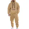 Moda Casual Deportiva para Hombre Otoño e Invierno 2025 Transfronteriza Europea y Americana Traje de Sudadera Sudadera con Media Cremallera y Múltiples Bolsillos y Pantalones Deportivos