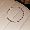 As Ondas São Lindas~ Pulseira Quadrada de Zircônia Azul Marinho, Toque de Luxo Leve e de Alta Qualidade, Joia de Mão Fresca, Doce e Requintada