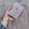 Bolsa para Monedas con Borla de Color Sólido Amor y Paz Porta Tarjeta de Estudiante de Aliexpress Ranura para Múltiples Tarjetas Cartera Corta Delgada Cartera