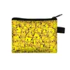 Nova Bolsinha de Moedas Desenho Pikachu para Crianças, Meninos e Meninas, Alunos do Ensino Fundamental, Bolsa de Armazenamento, Bolsa de Chaveiro com Zíper de Tecido, Bolsa de Cartão Lote