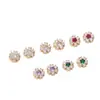 Cuentas Espaciadoras de Flor de Zirconia de Color Duradero Chapadas en Oro de 14K Accesorios de Cuentas Flor de Melocotón Flor de Ciruelo Materiales para Joyería de Cristal y Perlas DIY