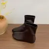 Botas femininas de sola grossa com salto escondido, novas para outono e inverno, elásticas, emagrecedoras, estilo cowboy ocidental, curtas, de tornozelo
