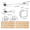 Juego Personalizado de Almacenamiento para Baño de Cinco Piezas, Barra para Toallas de Acero Inoxidable, Portarrollos de Papel Higiénico, Ganchos para Clavar, Juego de Accesorios para Baño