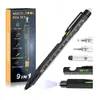 Abridor de Garrafa Multifuncional 9 em 1 Suporte Ferramenta para Exterior Caneta Luz LED Chave de Fenda Tela Sensível ao Toque Caneta Esferográfica Caixa de Presente