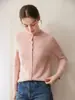 Cardigan de Cashmere com Gola Alta e Botões 2026 Feminino Outono Inverno Malha de Lã Macia Solta Jaqueta Suéter Versátil para Usar por Cima