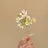 Grampo de Cabelo Artificial com Arranjo Floral Estilo Floresta para Mulheres, Acessório de Cabelo Qipao Fresco e Moderno, Doce Flor de Cabelo Grampo Ornamento de Cabelo