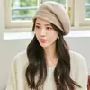 Gorro de Punto Nuevo para Otoño e Invierno con Pedrería Boina Versátil de Moda para Mujer Cómodo Cálido Cortavientos Sombrero de Lana