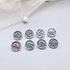 Plata S925 plata lisa vintage Sánscrito Guardián doce Zodiaco botón redondo DIY collar accesorios de cuerda trenzada hechos a mano