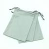 Bolsa de tela gris personalizada de fábrica poliéster con cordón bolsillo para gafas paño de microfibra para polvo para gafas de sol bolsa de franela de PU