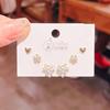 Verano nuevo chapado en oro real exquisitos tres pares de aretes pequeños de alto sentido pequeños frescos dulces aretes de temperamento combinables