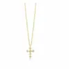 Mini Colar Cruz de Zircônia Flash para Mulheres, Pingente Doce de Design de Nicho Ins, Corrente para Clavícula, Colar Pequeno Fresco Elegante