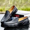 Zapatos Casuales de Cuero Genuino para Hombre Exportación Doug Shoes Modernos Combinan con Todo Slip-on Zapatos para Conducir Suela Suave Superficie Suave Zapatos de Cuero