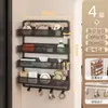 Prateleira de armazenamento com gancho para porta para uso doméstico, cesta suspensa multicamadas para porta, não requer perfuração, prateleira de armazenamento de bolsas multifuncional para montagem na parede