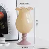 Vaso Retrô Fenton Feito à Mão Alto Lírio-do-Vale Lanterna de Vento Vaso Medieval Esmaltado de Vidro de Alta Qualidade Recipiente para Flores Arranjo de Flores Ornamentos