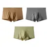 Venta al por mayor de ropa interior para hombre Huajielong de malla texturizada de color liso, bóxers transpirables de cintura media para tallas grandes, disponibles para dropshipping