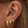 Pendientes de Acero de Titanio de Alta Gama, Sin Decoloración, Mismo Estilo Popular, Oro de 18K, Forma de U, Pequeños, Personalizados, Simples, Pendientes