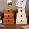 Caja de Almacenamiento Simple de Madera con Tapa abatible, Caja de Almacenamiento de Joyería para el Hogar, Ventana de Almacenamiento para Escritorio de Oficina, Accesorios y Adornos para Cine y Televisión