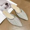 Zapatillas Planas de Moda con Puntera Reforzada de Pedrería 2026 Verano Nuevo Estilo Hada Francesa Transpirables Puntiagudas Planas Medias Zapatillas