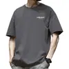Algodão Puro Pesado Pesado Estilo Hong Kong Cor Sólida Algodão Puro Solto Moda Americana Nova Camiseta Manga Curta Masculina Meia Manga