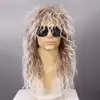 Moda Punk Metal Rock Estilo Cabelo Longo Cacheado Fibra Química Touca Masculina Naturalmente Volumoso Comércio Exterior Venda Quente Pronta Entrega Atacado