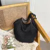 2026 Nuevo Bolso de Hombro Casual para la Playa, Tejido de Paja Hecho a Mano de Gran Capacidad para Vacaciones, Bolso Calado