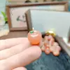 Flor de Pessegueiro Recheada Seda Dourada de Xinjiang Jade Maçã Pequena Fruta da Paz Pingente Pingente de Jade Seguro e Pacífico Colar DIY