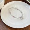 Pulsera de cristal de fresa para niña estilo ins de tiro real exquisita plata esterlina S925 plata rota pulsera de lazo