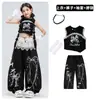 Disfraces de Jazz para Niñas Crop Top Chaleco con Lazo Conjunto de Ropa de Baile Moderno Atuendo de Pasarela para Niña de Jazz