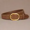 Cinturón de Mujer, Nuevo Cinturón de Cuero Gamuzado, Decoración de Cuero Genuino para Mujer, Para Combinar con Jeans, Accesorios de Diseño Único